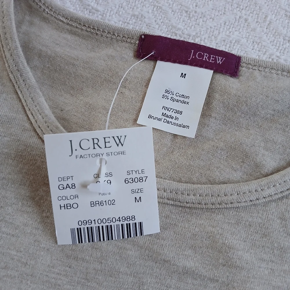 j.crew 2004 cotton tee shirt medium minimal neutral vintage y2k clean earth prep
